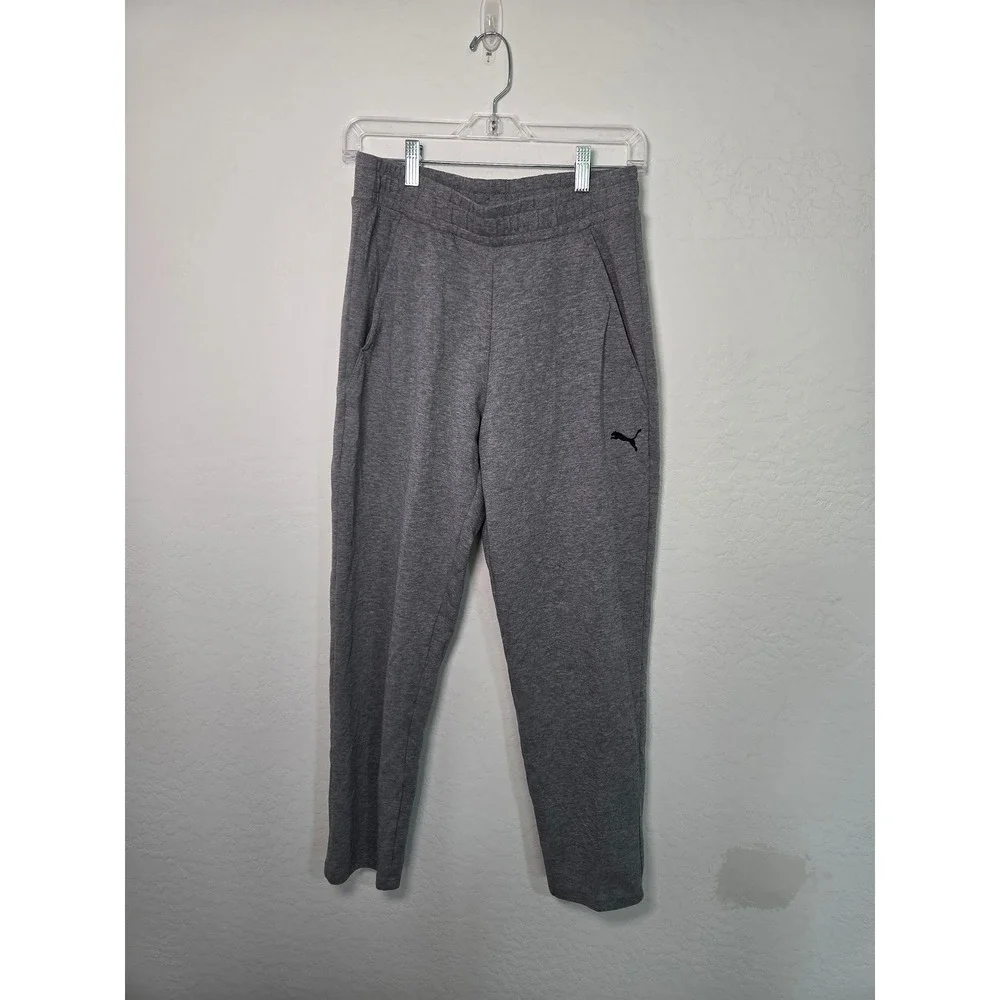 Puma Mens Heather Gray Athleisure Joggers Sweatpants Y2K Tapered Leg Size M